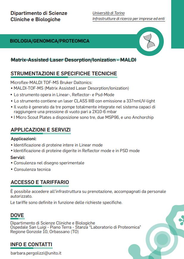 Università HD INDUSTRIAL LIAISON Come leggere la scheda Dipartimento di Scienze Cliniche e Biologiche Dipartimento o Centro responsabile tipologia di infrastruttura quali strumentazioni Lo strumento