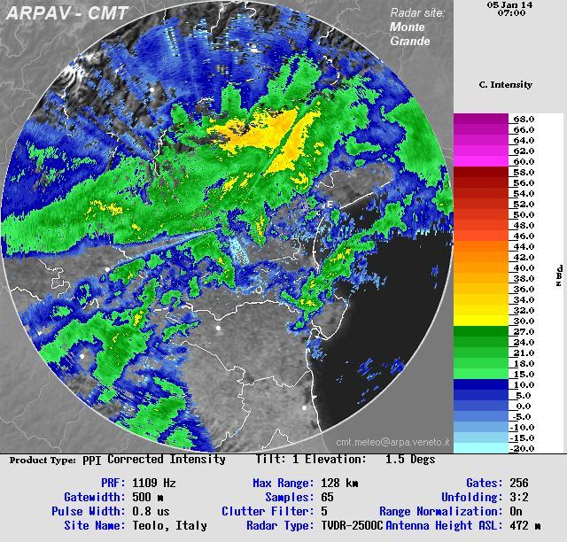 Precipitazioni diffuse sulle zone centro-settentrionali, anche significative sulle