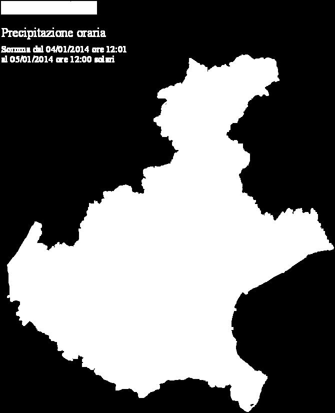 Precipitazioni cumulate dalle 12 di sabato alle 12 di domenica La fase più significativa dell evento si colloca nelle 24 ore tra le ore centrali del 4 e le ore centrali del 5.