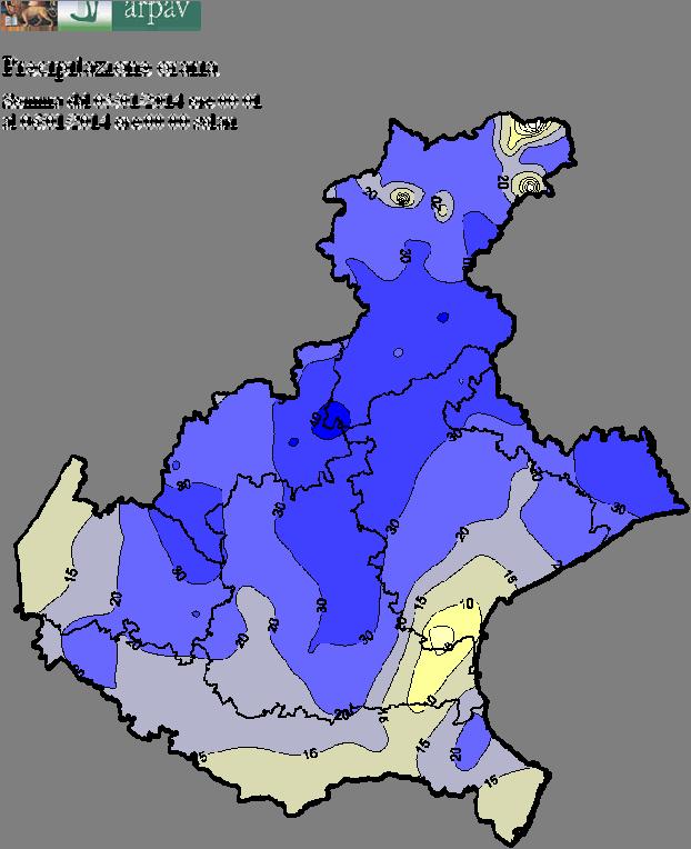 DATI MEDI AREALI E MASSIMI PUNTUALI REGISTRATI Si classificano qui sinteticamente le precipitazioni su base giornaliera con riferimento alle aree di