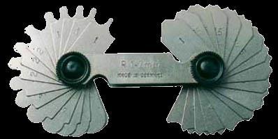 o inox. Per misurazioni concave e convesse. R842 - RADIUS GAUGES Made of mild steel or inox. Concave and Convex form.