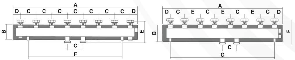 Il collettore 4 zone codice 44737 è previsto per collegare i Gruppi Termici RIELLO a basamento ai gruppi impianto Modulo 3 Mix o Modulo 3 Dir  Solo per Modulo 5 Mix o Modulo 5 Dir : per il