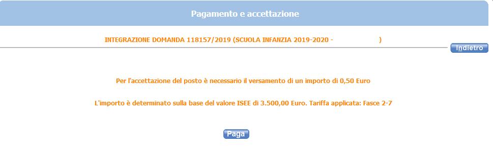 Nella schermata successiva sono riproposti alcuni dati, cliccare sull icona per essere indirizzati sul portale di