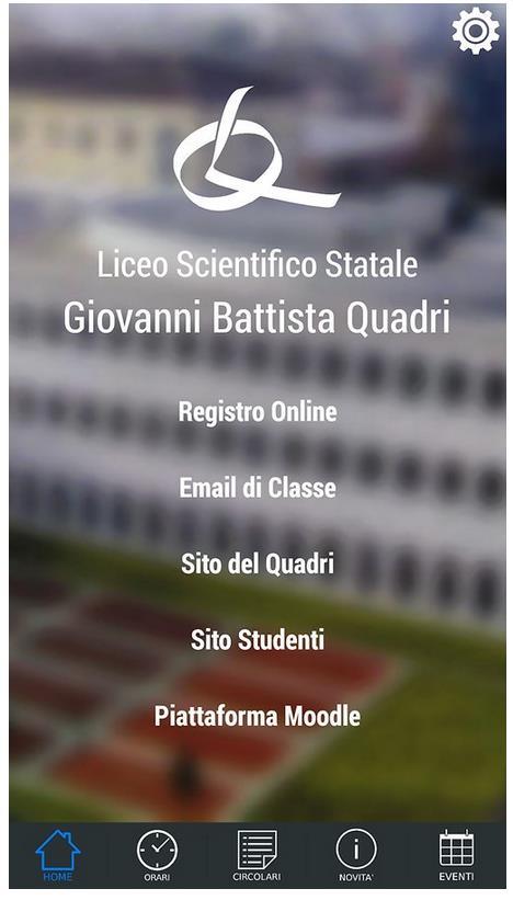 La versione Android dell'applicazione mobile ufficiale del Liceo Scientifico Statale G.B.Quadri.