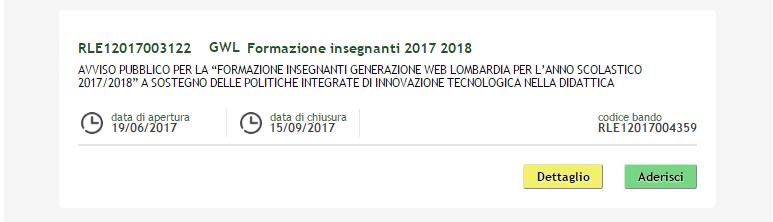 Figura 6 Elenco Bandi in primo piano Cliccando su DETTAGLIO il sistema apre il collegamento alla pagina www.agevolazioni.regione.