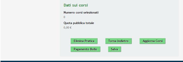 Il sistema mostra l'insieme dei corsi inseriti in GeFo dal richiedente, che fanno riferimento all'offerta formativa n.