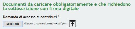 Nel settimo modulo è necessario allegare la documentazione richiesta dal bando. Nell area Documenti da scaricare effettuare il download della documentazione proposta selezionando gli appositi link.