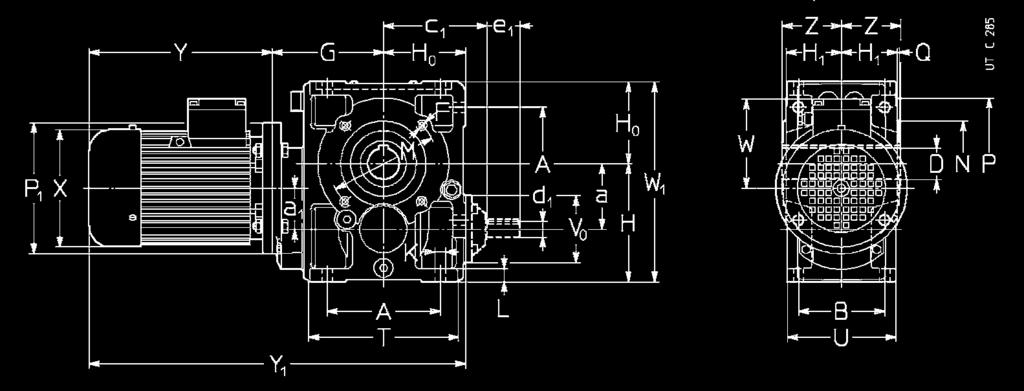 14 - Esecuzioni, dimensioni, forme costruttive e quantità d olio 14 - Designs, dimensions, mounting positions and oil quantities MR ICI 40.