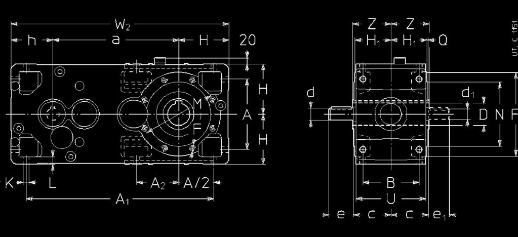 8 - Esecuzioni, dimensioni, forme costruttive e quantità d olio 8 - Designs, dimensions, mounting positions and oil quantities Modello lungo - Long model R 2I, 3I 140.