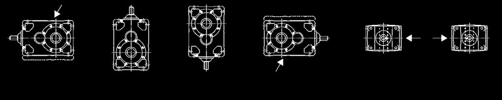 1) Not possible for i N 6,3, (i N 8 for sizes 140, 180, 225, i N 9 for sizes 280 and 360). 2) Direction of rotation of the second high speed shaft extension not in view.