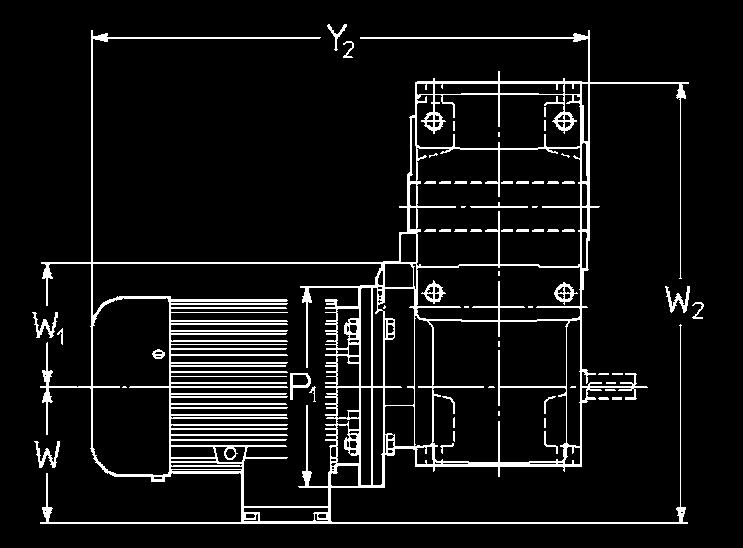 18) for verification of radial load. Grandezza a A B c 1 D d 1 e 1 F G H H 1 h K L M N P Q T U Z P 1 X Y Y 2 W W 1 W 2 Massa Size Ø Ø Ø Ø Ø Ø Ø Ø Mass rid. motore H7 h11 h11 h6 kg red.