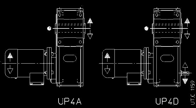 motore ved. cap. 3. 2) Lunghezza utile del filetto 2 F. 3) Valori validi per motore autofrenante. 4) Per dimensione, numero e posizione angolare ved. cap. 18. 1) For motor design see ch. 3. 2) Working length of thread 2 F.