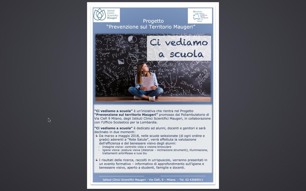 Report Screening Visivo Alunni classi I A, B scuola primaria I.C.