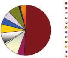 0,0 0,0 0,0 Invertebrati 15,2 0,2 32,7 0,8 Frutti 4,5 0,4 15,3 3,6 Tab. X - Frequenza percentuale di comparsa delle diverse categorie alimentari nella dieta di Martes e volpe nel PNDF (marzo-ottobre).
