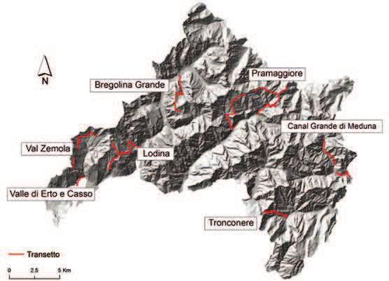 ABBONDANZA, AMPIEZZA E SOVRAPPOSIZIONE DI NICCHIA ECOLOGICA E TROFICA DI VOLPE E MARTES mm annui secondo un gradiente NO-SE determinato dall effetto dei rilievi sulle masse d aria di provenienza