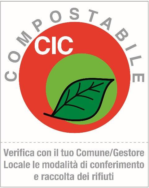 Il Marchio Compostabile CIC Composizione chimica (metalli pesanti, Fluoro, Solidi Volatili) Biodegradabile(convertibile in CO2 al 90% in max6 mesi) Disintegrabile(al 90%
