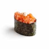 G GUNKAN 2PZ PALLINA DI RISO AVVOLTO DA SALMONE 114 115 116 117 118 SPICY TUNA tonno tabasco SPICY SAKE salmone