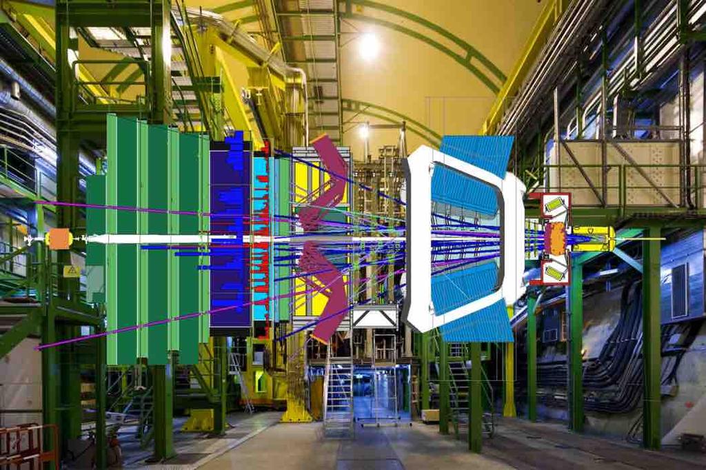 L esperimento LHCb a LHC L esperimento LHCb è un complesso rivelatore di particelle (con uno spettrometro) in grado di rivelare le interazioni fondamentali scaturite dall interazione protone-protone