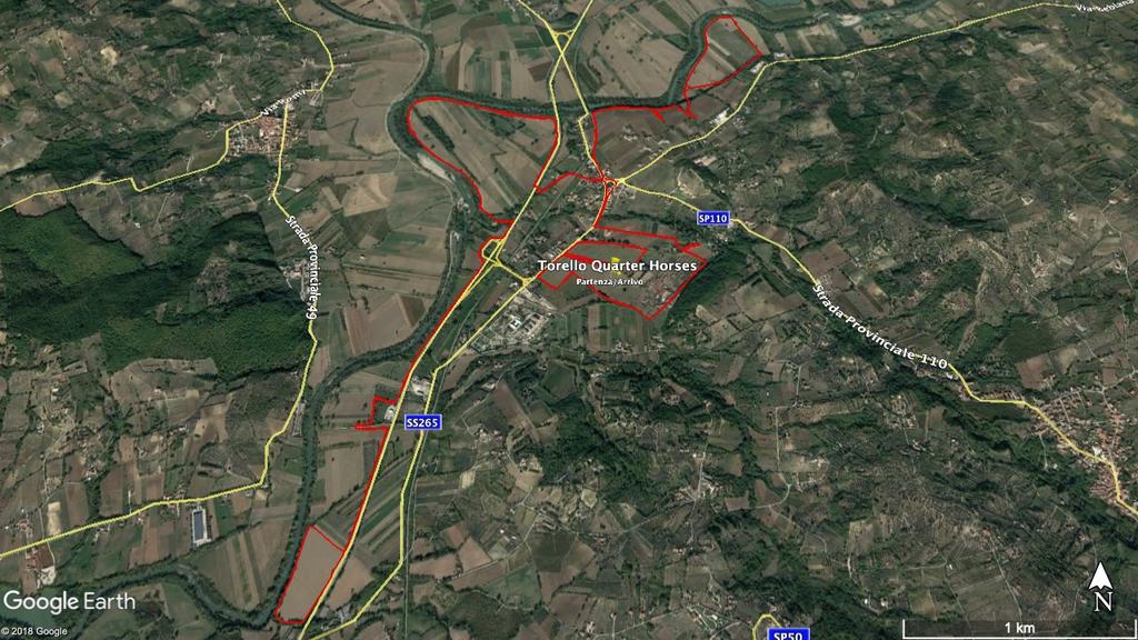 PERCORSO Il percorso di 27 km è completamente pianeggiante, si estende su manto erboso e terreno costeggiando il fiume Calore.