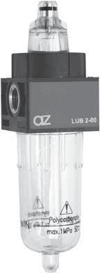 lubrificatore G1/4 G1/4 lubricator Lubrificatore venturi con compensazione automatica della portata Oil mist lubricator with flow compensation Il numero di gocce al minuto è costante Number of drops