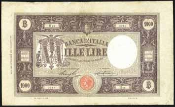 000 Lire - Barbetti (fascio) I tipo 18/11/1926 - Alfa 611; Lireuro 43B RR - Stringher/Sacchi - Pieghe diffuse e strappi