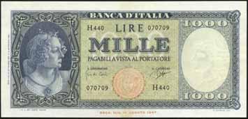 000 Lire - Medusa 15/09/1959 - Alfa 698; Lireuro 54D - Menichella/ Boggione - Macchia ad anello al R/ ma ottimo biglietto SPL+ 100 1511 1.