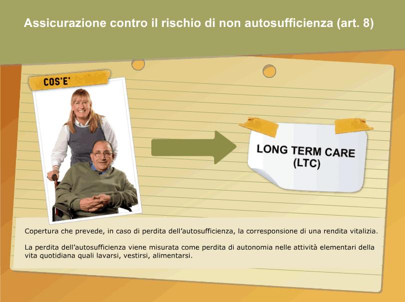 Le soluzioni assicurative nell ambito dei prodotti vita, in termini di copertura del rischio di non autosufficienza nel compimento degli atti elementari della vita quotidiana, vengono abitualmente