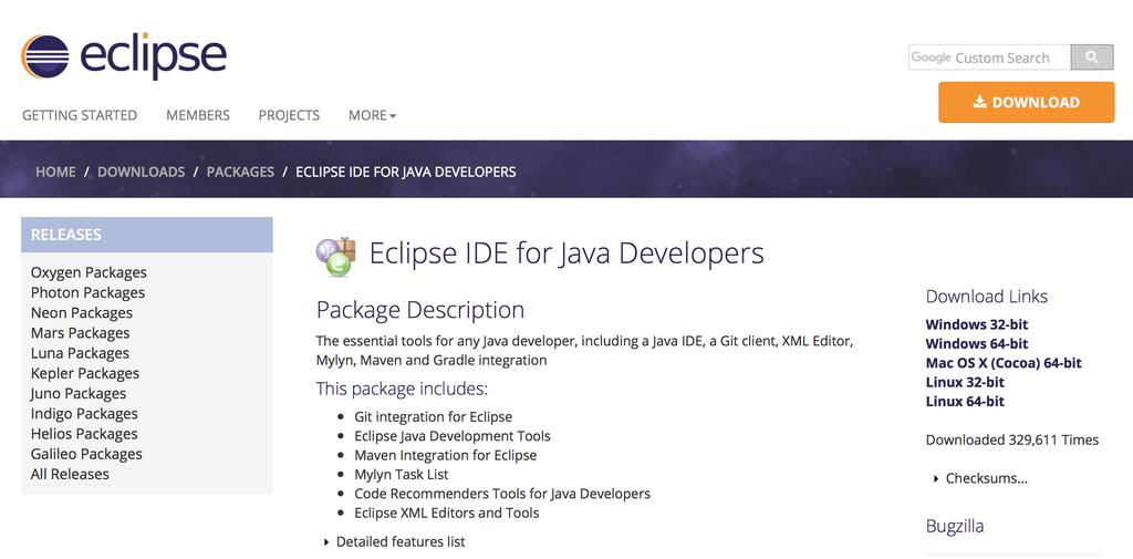 Extra: Il primo programma Java in Eclipse i Download di Eclipse dal sito: eclipse.