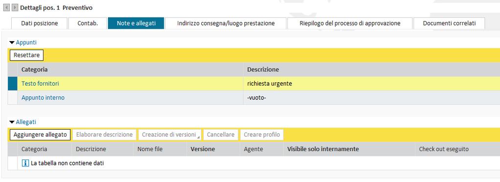 Richiesta generica - Visualizzazione/Modifica posizioni Per inserire un file, occorre cliccare su Aggiungere allegato e successivamente: