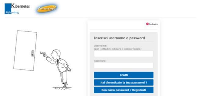 Inserire i parametri di accesso nei campi USERNAME e PASSWORD quindi cliccare su LOGIN NB: USERNAME è sempre il CODICE FISCALE dell