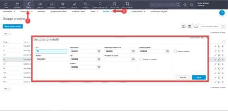 Gruppi prodotti La funzione gruppo prodotti ha diversi compiti: raggruppare i prodotti (ad esempio prodotti nazionali ed esteri ) determinare il conto economico che deve essere applicato