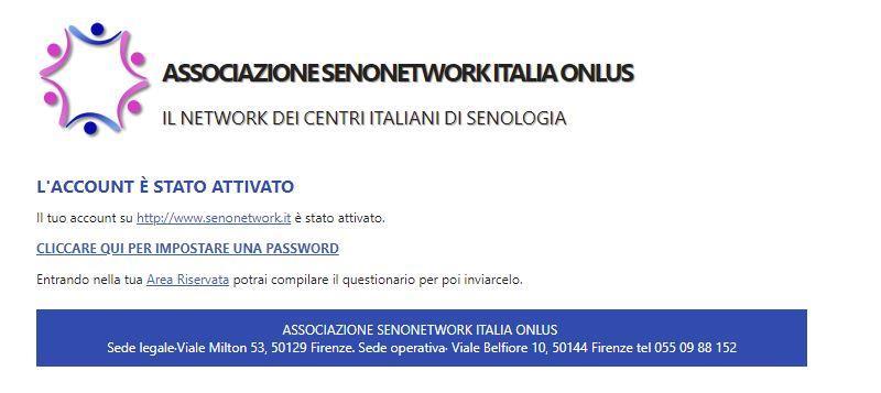 A questo punto è necessario controllare le mail ricevute nella casella di posta elettronica fornita come contatto della persona di riferimento nella sezione Informazioni Generali appena compilata (si