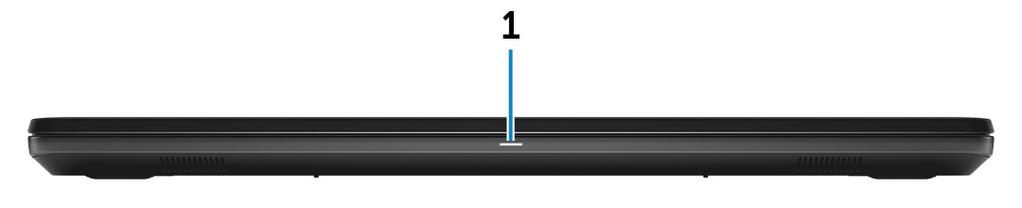 Viste Parte anteriore 1 Indicatore di stato dell'alimentazione e della batteria/indicatore di attività del disco rigido Indica lo stato di carica della batteria o l'attività del disco rigido. N.B.