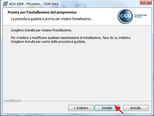 installazione prosegue, cliccare