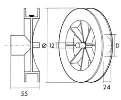 ES - ACCESSOIRES PULEGGIA in PVC CON PERNO INTERNO PVC PULLEY WITH INSIDE PIVOT POULIE EN PLASTIQUE AVEC PIVOT INTERNE TECH/VS063 Ø 180 TECH/VS064 Ø 200 TECH/VS065 Ø 220 TECH/VS066 Ø 240 PULEGGIA in