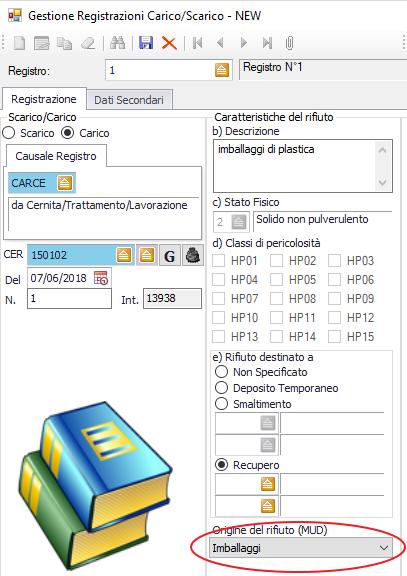 Il campo origine del rifiuto sarà valorizzabile anche su tutti i carichi da lavorazione.