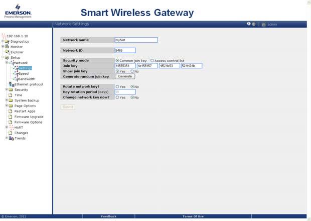 Figura 7. Impostazioni di rete del gateway 6.