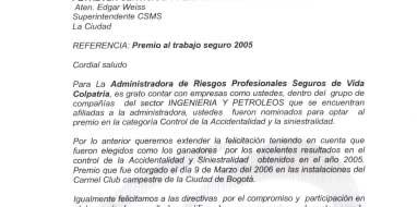 PETROBRAS: Case history Campo Guando - Colombia Premio 2005 come miglior drilling Company per l elevato livello di performance raggiunto nel rispetto della salvaguardia dell ambiente e