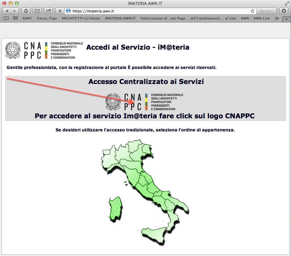 Deontologia e procedure 2018 FAD Asincrona Codice ARBG31012019165450T10CFP00400 1. digita la stringa https://imateria.awn.it ed accedi alla pagina principale del servizio 2.