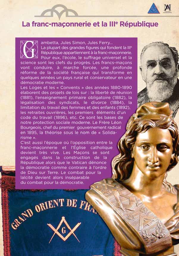 LA MASSONERIA E LA III REPUBBLICA. Gambetta, Jules Simon, Jules Ferry la maggior parte delle persone fondatrice della III Repubblica, appartengono alla massoneria.