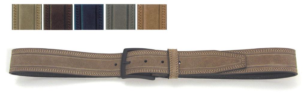 Brown Cuoio Doppio Bombè Cintura in pelle foderate pelle - con impuntura Leather top and bottom belt - stitched. cod.