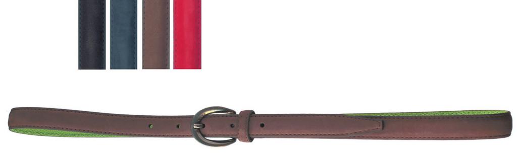 Nubuck belt, with green leather lining. mm 20 cod. CIN32620 90 Vitello Vintage Cintura in vitello anticato.