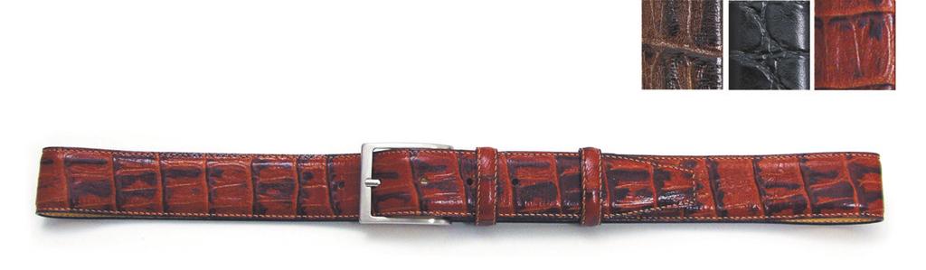 Brown Nero/Black Cognac 84 Cocco Selvaggio Cintura in pelle stampata cocco selvaggio, foderata in pelle. Croco savage printed leather belt, leather lined. cod.