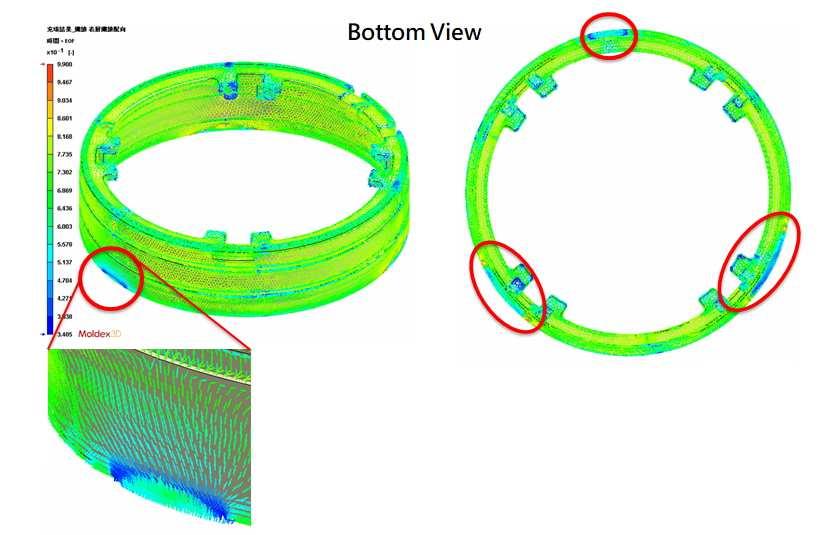 Fig. 3 La fibra si allinea con la direzione del flusso (Z-assiale).