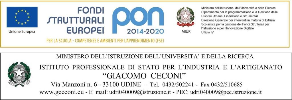 All Albo Pretorio All Amministrazione Trasparente Al sito web dell Istituto Agli atti - Fascicolo PON Laboratori Innovativi Oggetto: Fondi Strutturali Europei Programma Operativo Nazionale Per la