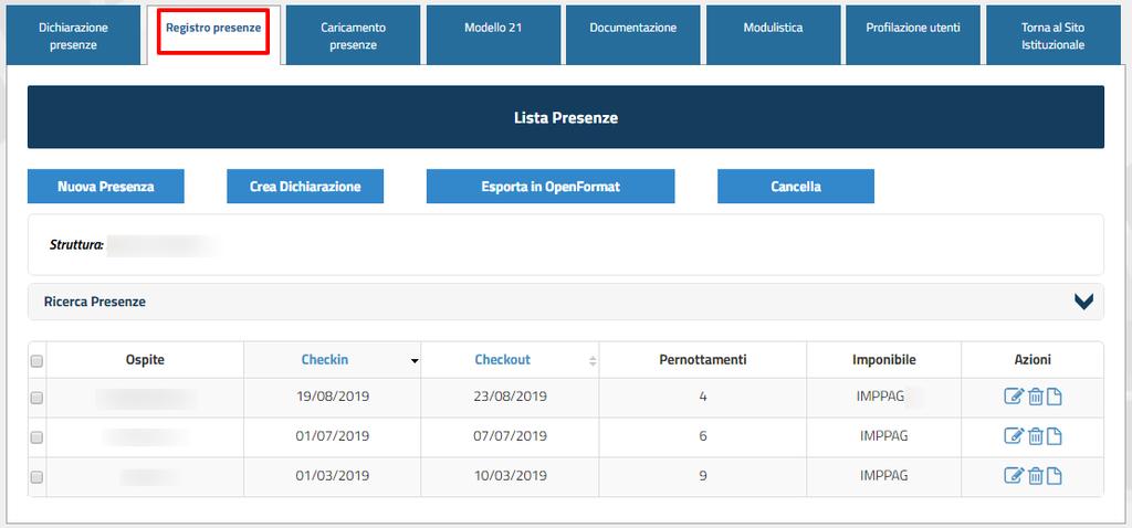 2.3.1 Registro Presenze Le presenze inserite tramite foglio csv verranno caricate all interno del