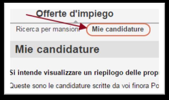 Selezionare la candidatura che si vuole modificare (cliccando sul quadratino all inizio della riga