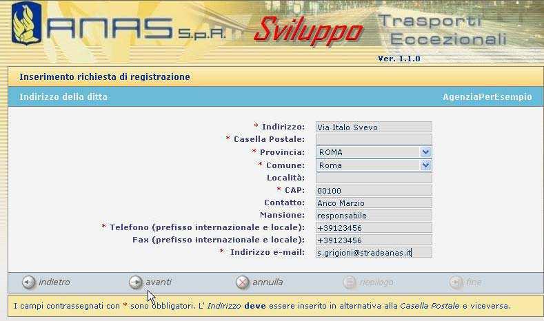 Fig. 6 Le due pagine successive, con caselle selezionabili, permettono di dichiarare la veridicità dei dati comunicati, la