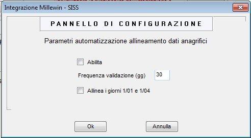 Compare il Pannello di configurazione E possibile: o attivare l opzione Abilita per eseguire in automatico l allineamento dei dati anagrafici all apertura della cartella clinica dell assistito (non