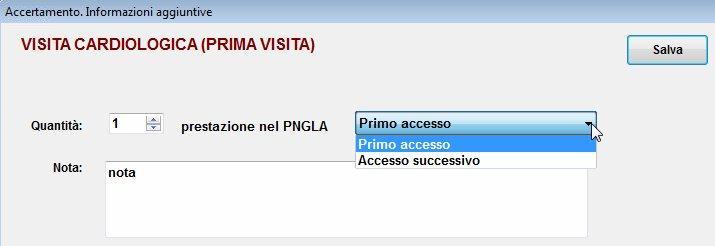 Nel riquadro Nota è possibile indicare un eventuale nota alla prescrizione.